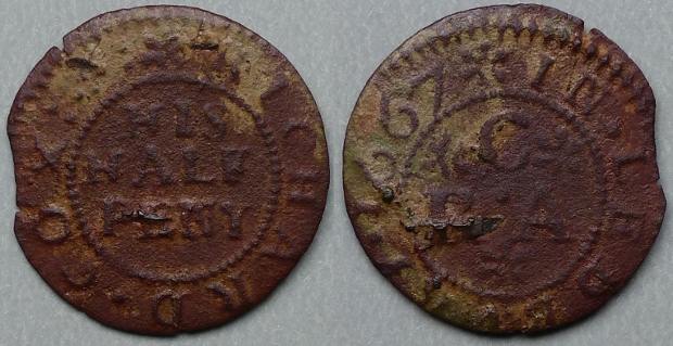 Ledbury, Richard Cox 1667 halfpenny Ledbury, Richard Cox 1667 halfpenny